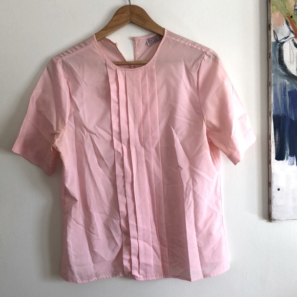 Chemisier Vintage Rose Saumon - Taille XL (46) - été - Occasion Très Bon état